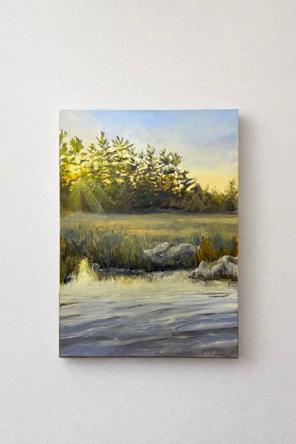 Grassy Pond - Öl auf Leinwand